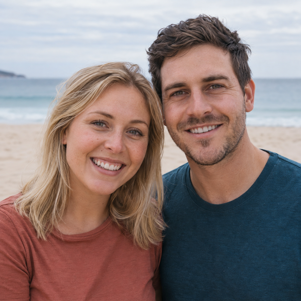 Sample photo of a couple together at the beach